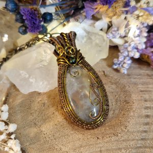 Talisman de protection en pierre naturelle préhnite et tourmaline