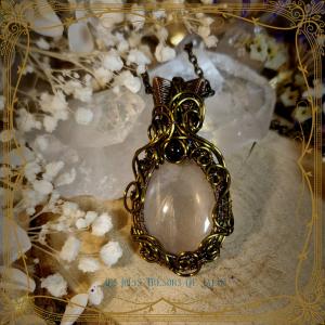 Talisman amour quartz rose - pendentif protecteur pierres naturelles Les jolis trésors de Lalie