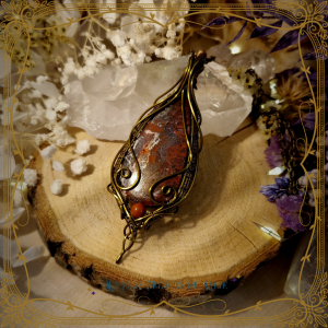 Talisman confiance en soi agate crazy lace - Bijoux féeriques protecteurs en pierres naturelles Les jolis trésors de Lalie