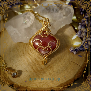 Pendentif coeur rose pour l'amour en pierre naturelle rhodochrosite