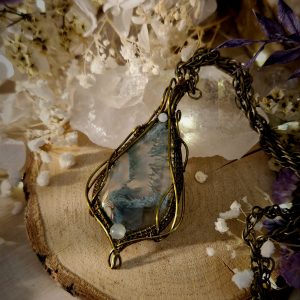 Talisman énergies de la terre agate mousse - Bijoux féeriques protecteurs en pierres naturelles Les jolis trésors de Lalie
