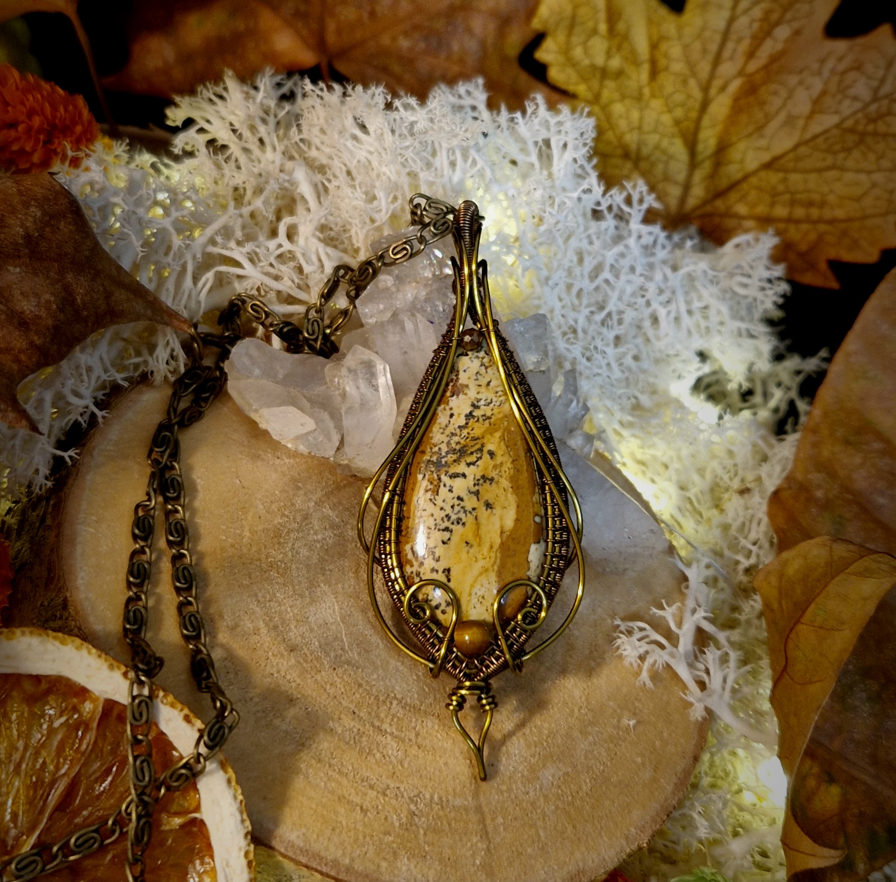 Collier bohème avec jaspe paysage