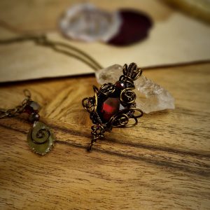 Amulette protection du coeur ~ Cristal Aurea rouge